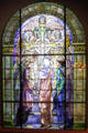 The Righteous Shall Receive a Crown of Glory stained glass window by Frederick Wilson for Louis Comfort Tiffany from United Methodist Church in Waterville, NY at Corning Museum of Glass. Corning, NY.
