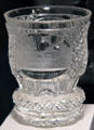 Bohemian cut glass tumbler engraved with Andrew Jackson's Hermitage Home at Corning Museum of Glass. Corning, NY.