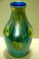 Favrille vase with leaf & vine decoration by Louis Comfort Tiffany at Corning Museum of Glass. Corning, NY