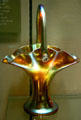 Steuben Gold Aurene glass basket at Corning Museum of Glass. Corning, NY.