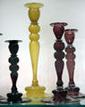 Various glass candlesticks by Steuben Glass at Corning Museum of Glass. Corning, NY.