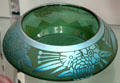 Acid-etched decoration on glass bowl by Steuben Glass at Corning Museum of Glass. Corning, NY.