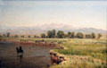 Native Encampment on Platte River, Colorado painting by Thomas Worthington Whittredge at Rockwell Museum of Art. Corning, NY.
