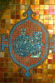 Corning Glass Works arch mosaic of chemistry glass objects. Corning, NY.