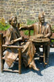 Statue of Eleanor & Franklin D. Roosevelt sitting in the garden of Roosevelt home. Hyde Park, NY.