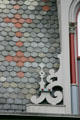 Hexagonal roof tile pattern of Octagon House. Irvington, NY.