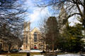 Heritage churches ring DeWitt Park. Ithaca, NY.