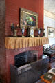 Fireplace in reception room where President Grant died at Grant Cottage SHS. Wilton, NY.