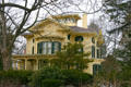 Italianate home with widow's walk opposite Hamilton Hall at Elmira College. Elmira, NY.