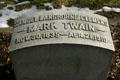 Tombstone of Samuel Langhorne Clemens, Mark Twain, Nov. 30, 1835-Apr. 21,1910. Elmira, NY.