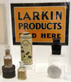 Collection of Larkin Soap Manuf. Co. products, a company for which Elbert Hubbard managed marketing early in his career until 1893 at Roycroft Campus Powerhouse. East Aurora, NY.