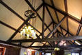 Ceiling beams of original Roycroft print shop, now restaurant at Roycroft Inn. East Aurora, NY.