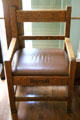 Armchair with full Roycroft name trademark at Roycroft Inn. East Aurora, NY.