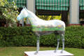 Horse statue painted with Roycroft Campus at Roycroft Inn. East Aurora, NY.