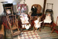 Antique dolls, toy prams & toy cradle at Millard Fillmore House. East Aurora, NY.