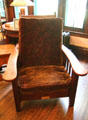 Roycroft version of reclining Morris chair at Elbert Hubbard Roycroft Museum. East Aurora, NY