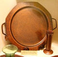 Copper tray by Roycroft Copper Shop at Elbert Hubbard Roycroft Museum. East Aurora, NY.