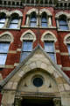 Victorian Gothic facade of Pioneer School. Rochester, NY.