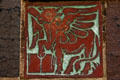Tile representing winged bull of St. Luke on First Universalist Church. Rochester, NY.