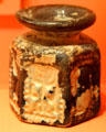 Syro-Palestinian mold-blown glass hexagonal jar at Memorial Art Gallery. Rochester, NY.