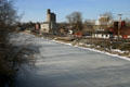 Erie Canal scene in winter at Schoen Place, Pittsford. Rochester, NY