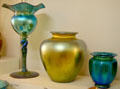Blue & gold Aurene vases by Steuben Glass of Corning, NY at The Strong National Museum of Play. Rochester, NY.