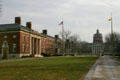 Quadrangle of University of Rochester with Rush Rhees Library. Rochester, NY.