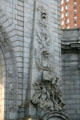 Spirit of Commerce relief by Carl A. Heber on Manhattan Bridge Arch. New York, NY.