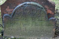Tombstone with skull in Trinity Church. New York, NY.