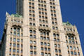 Midsection decoration & balconies of Woolworth Building. New York, NY.