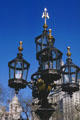 Lamp stand in Nathan Hale [aka New York City Hall] Park. New York, NY.