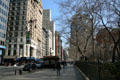 View up Broadway alongside City Hall Park. New York, NY.