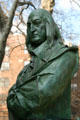 Bust by Toon Dupuis of Peter Stuyvesant buried at St. Marks-in-the-Bowery Church. New York, NY.
