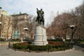 George Washington equestrian statue by Henry Kirke Brown & pedestal by Richard Upjohn in Union Square. New York, NY.