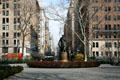 Gramercy Park with statue of Edwin Booth. New York, NY.