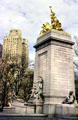 Maine Monument by Attilio Piccirilli & architect H. van Buren Magonigle at Columbus Circle on Central Park. New York, NY.