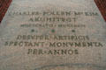 Memorial plaque to Charles Follen McKim, Architect of original core of Columbia University. New York, NY.