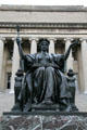 Alma Mater sculpture by Daniel Chester French at Columbia University in front of Low Library. New York, NY.