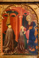 St Andrew & woman who prayed to Diana on behalf of her sister detail from Life of St Andrew Retable at The Cloisters. New York, NY.