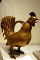 Rooster-shaped copper aquamanile from Northern Germany at The Cloisters. New York, NY