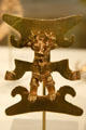 Cast gold deer-head figure pendant of Chiriquí culture, Costa Rica at Metropolitan Museum of Art. New York, NY.