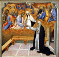 Miraculous Communion of St. Catherine of Siena tempera painting by Giovanni di Paolo from Siena at Metropolitan Museum of Art. New York, NY.