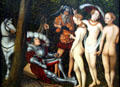 Detail of Judgment of Paris painting by Lucas Cranach the Elder at Metropolitan Museum of Art. New York, NY.