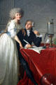 Detail of Antoine-Laurent Lavoisier & His Wife by Jacques-Louis David at Metropolitan Museum of Art. New York, NY.