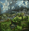 View of Toledo painting by El Greco at Metropolitan Museum of Art. New York, NY.