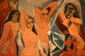Detail of Les Demoiselles d'Avignon painting by Pablo Picasso at MoMA. New York, NY.