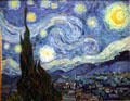 The Starry Night painting by Vincent van Gogh at MoMA. New York, NY.