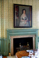 Portrait of Elizabeth Huntington Chester over dining room fireplace in Morris-Jumel Mansion. New York, NY.