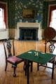 Octagonal drawing room with gate-leg card table in Morris-Jumel Mansion. New York, NY.