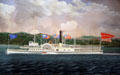 Painting of Hudson River Steamship Mary Powell by James Baird at Museum of the City of New York. New York, NY.